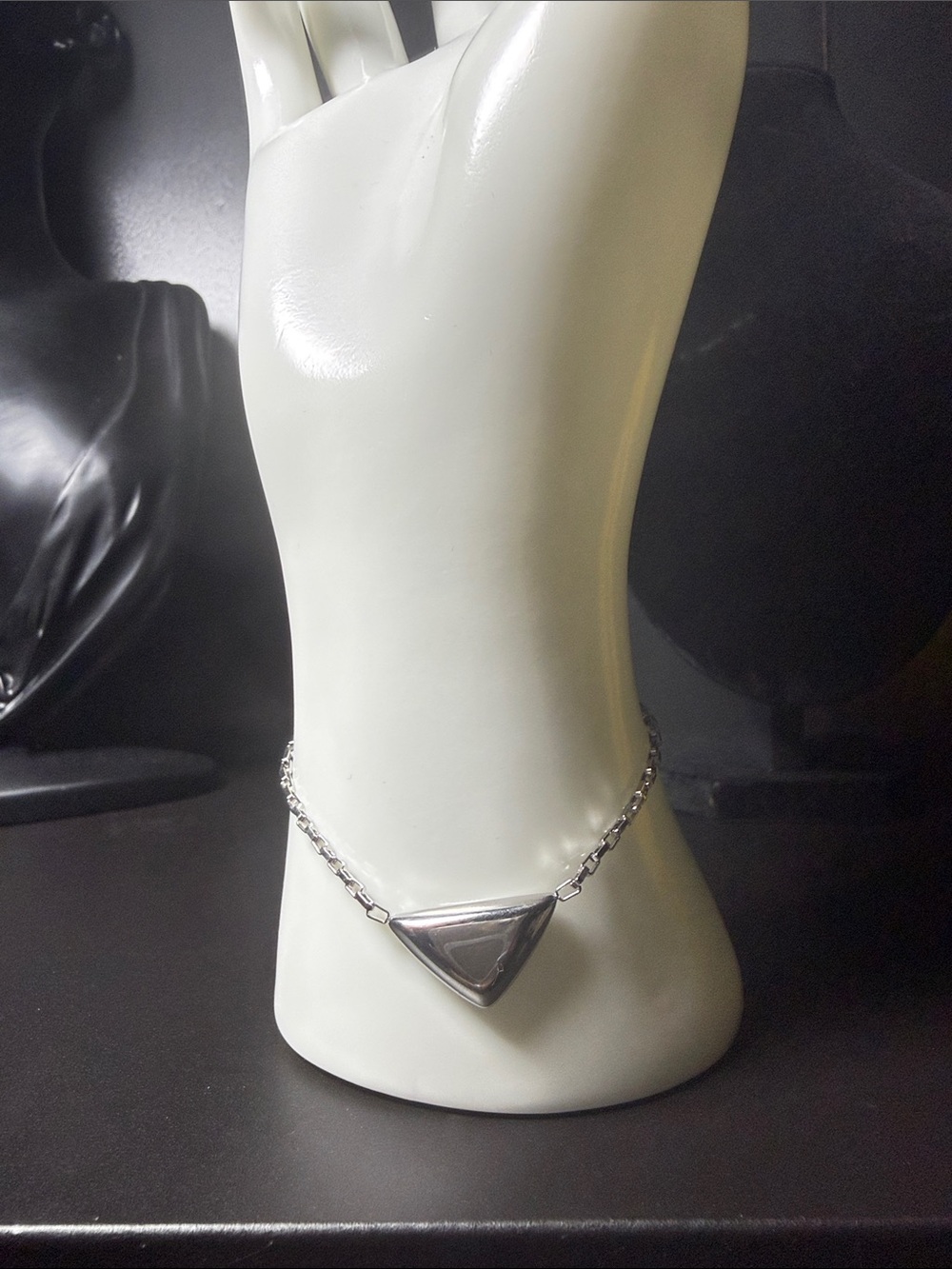 Modern Silver Triangle Pendant Bracelet for Women
